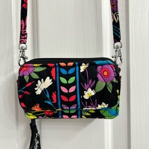 Vera Bradley Field Flowers Black Floral Crossbody- Pattern Exclusive by Dillards